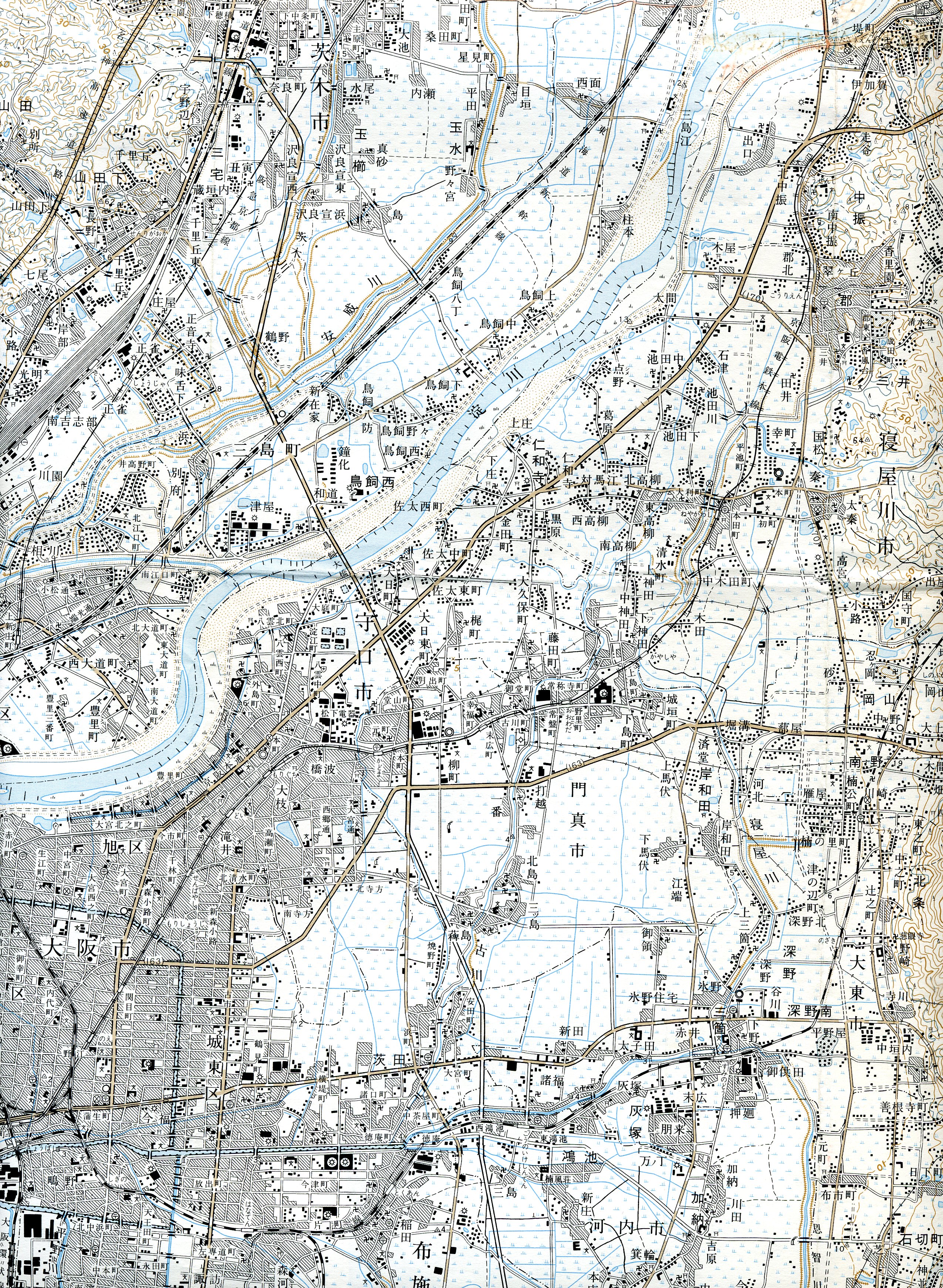 守口市近傍地形図昭和23年京都西南部 昭和41年大阪東北部 大阪西北部昭和30年 地形図: 大阪府守口市掲示板